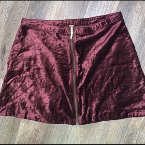 Free people velvet skirt